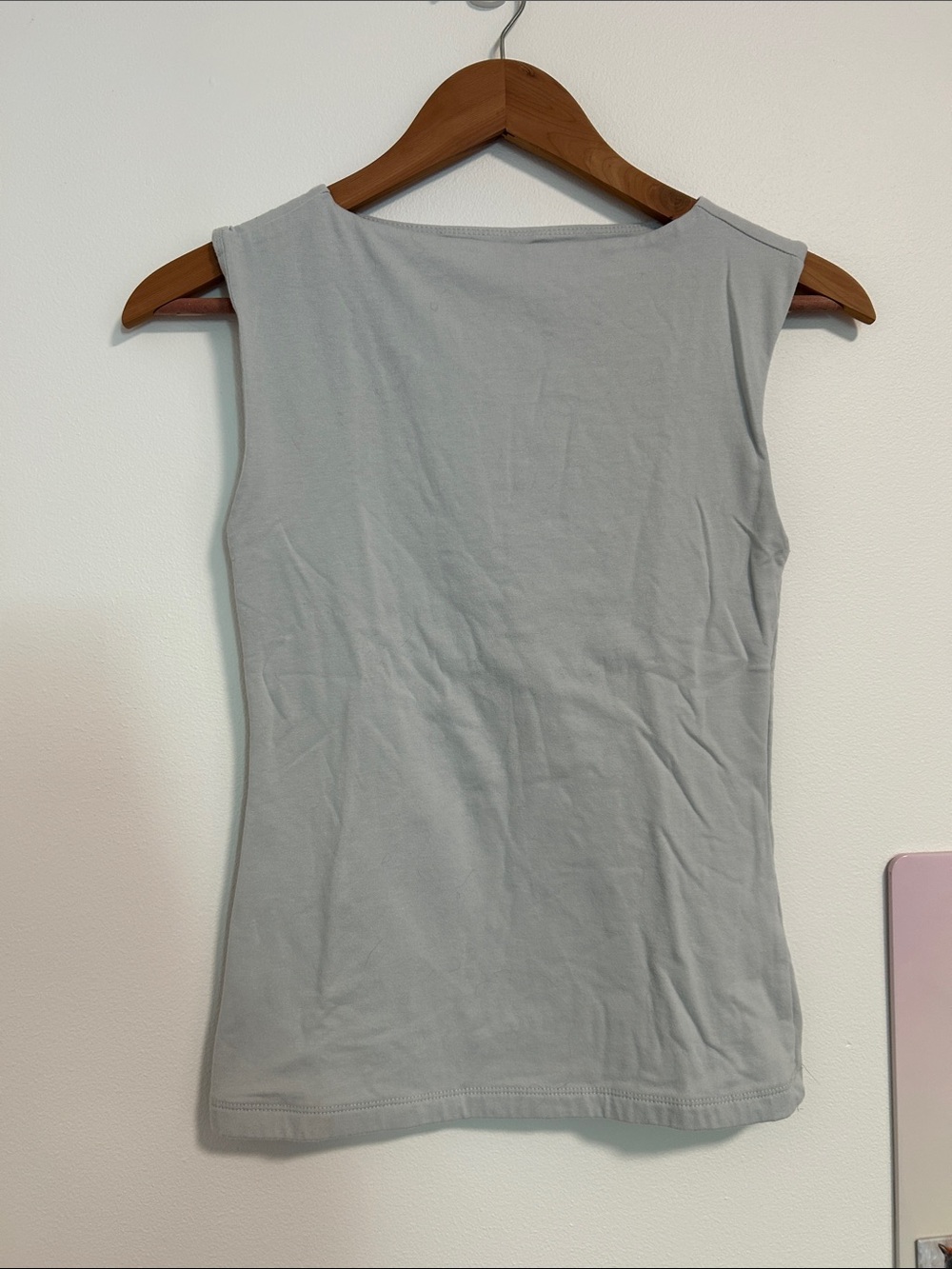Tahari Light Gray Sleeveless Boatneck Tank XS